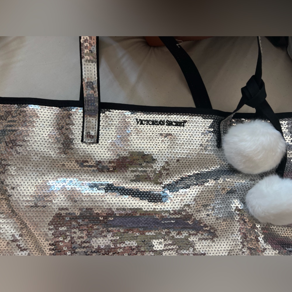Victoria’s Secret Silver Sequin Tote Bag